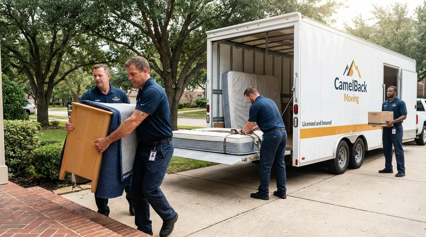Crew loading residential truck for cross-state move from Rogersville, TN