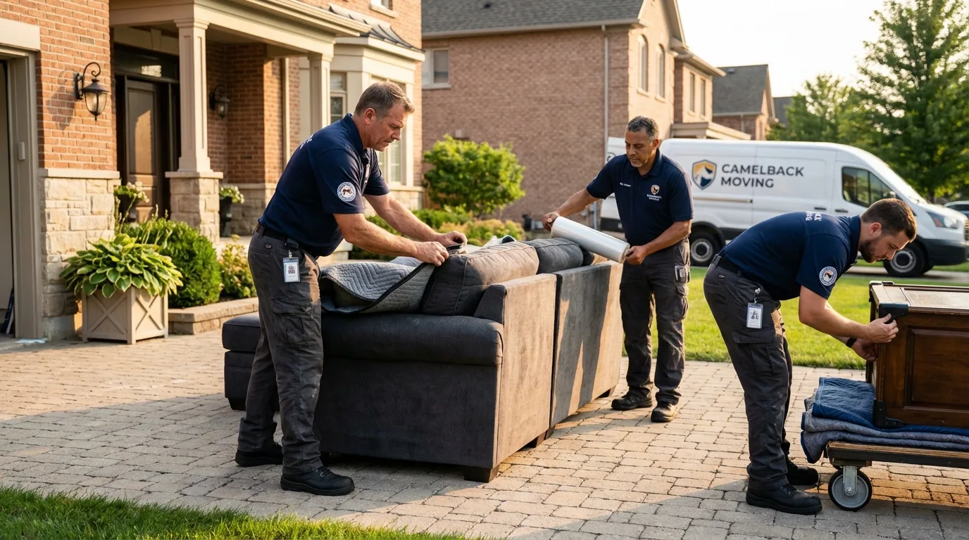 Large estate moving crew wrapping furniture in Rogersville, TN