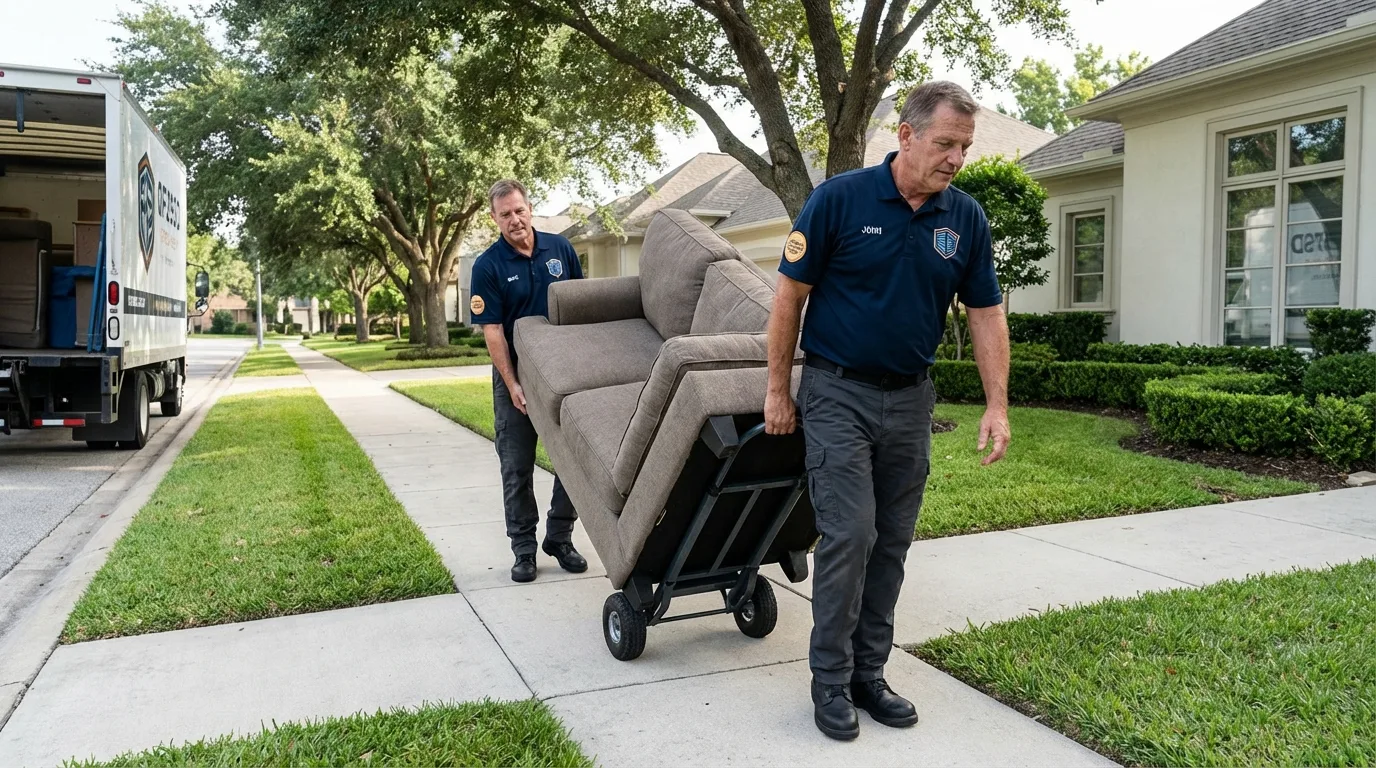 Local residential moving crew loading furniture in Rogersville, TN