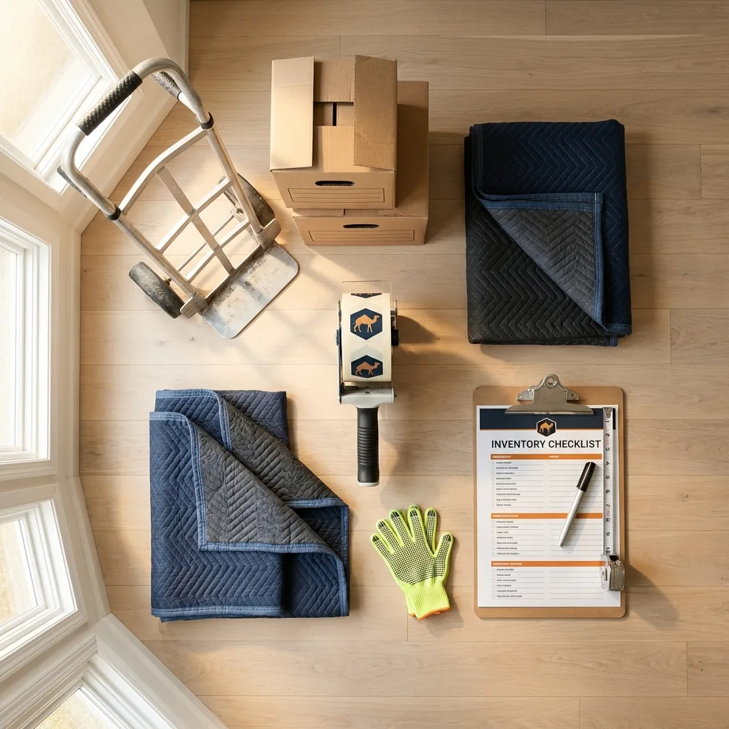 Professional moving supplies and packing materials layout for Rogersville residential relocations